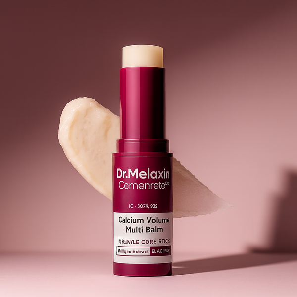 Dr. Melaxin product with gradient pink background, no corner logo
